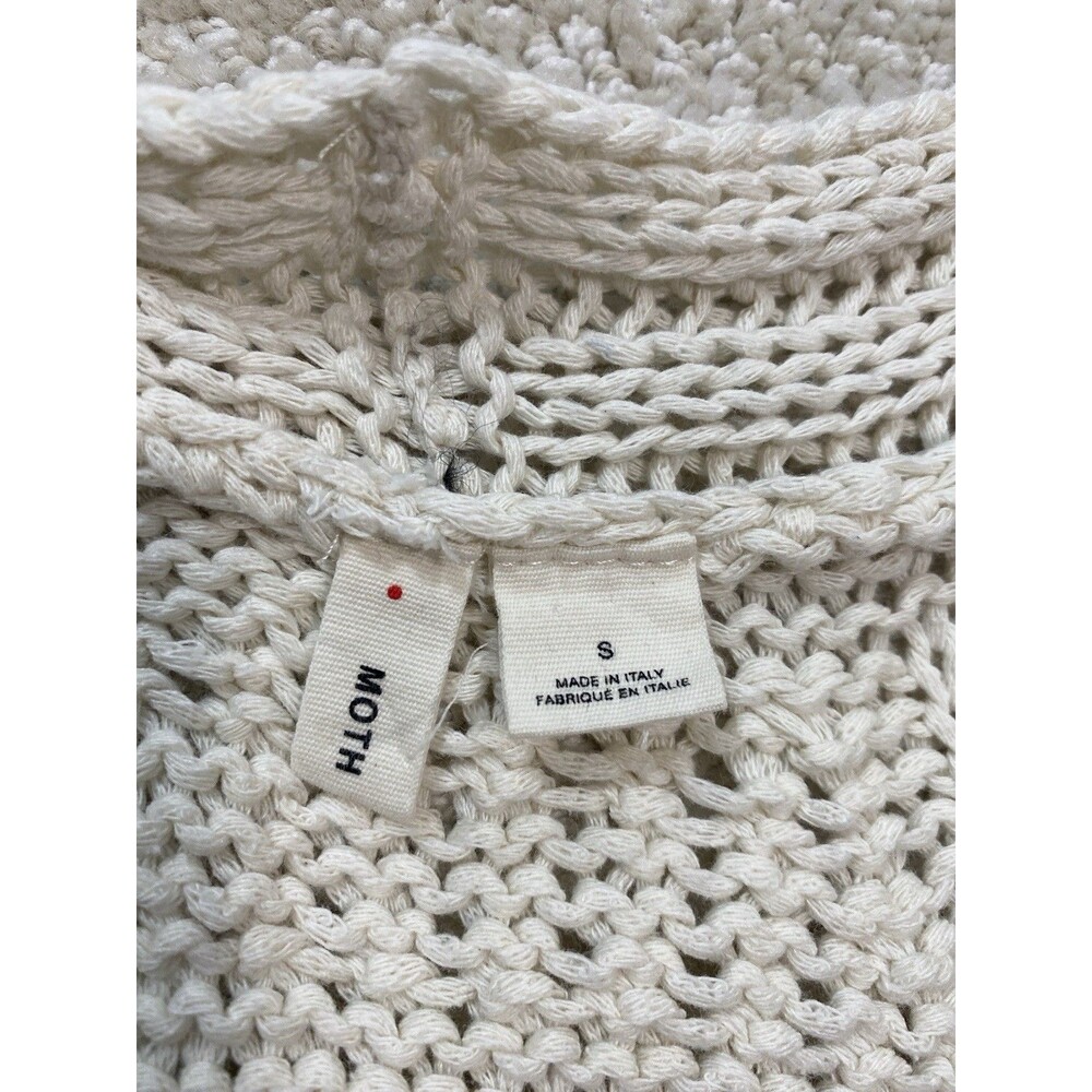 Anthropologie Moth Sweater Tank Women S Cream High Neck Racerback High-Low ** - Picture 10 of 15